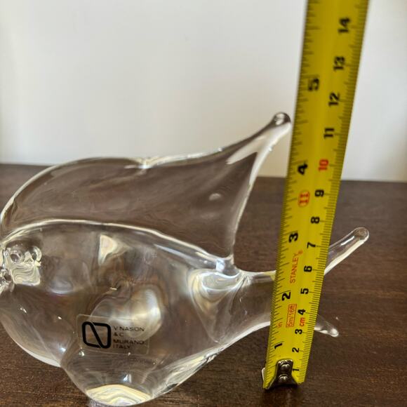 V Nason & C Murano Clear Glass Angelfish Tropical Fish Figurine Statue Unsigned - Picture 15 of 16
